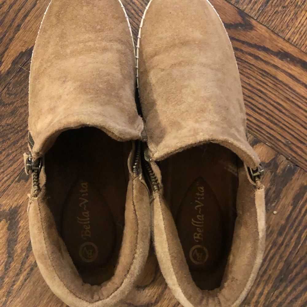 Brand new suede booties. Size 7. Zip sides. Comfy and polished.